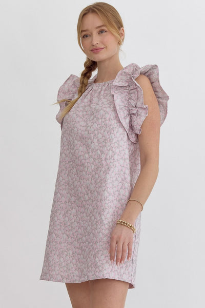 stepping stones textured floral dress | pink