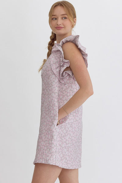 stepping stones textured floral dress | pink