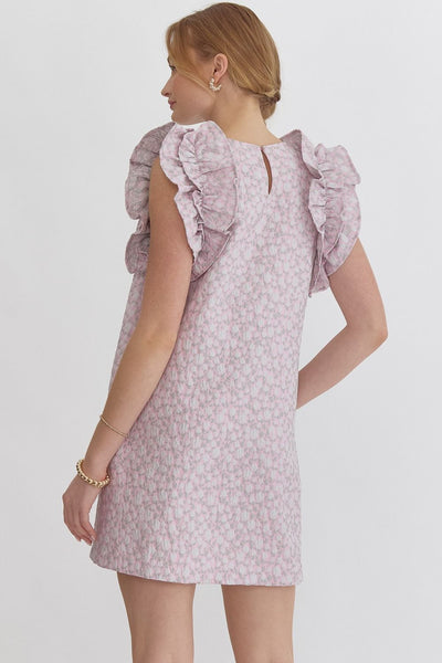 stepping stones textured floral dress | pink
