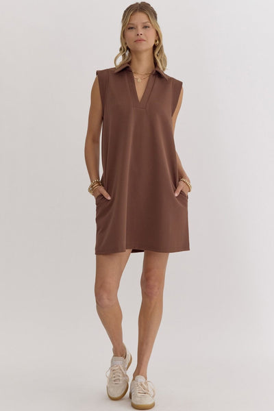 living in the now mini dress | espresso