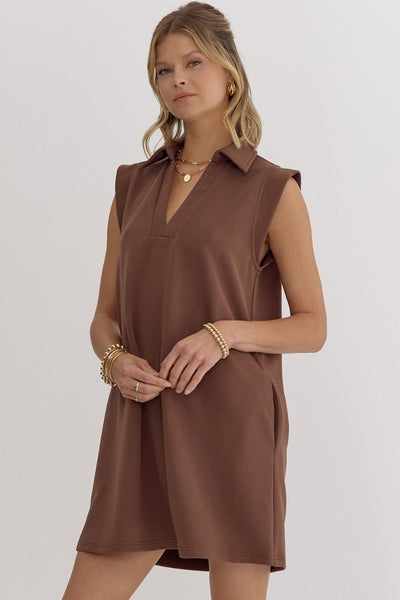 living in the now mini dress | espresso