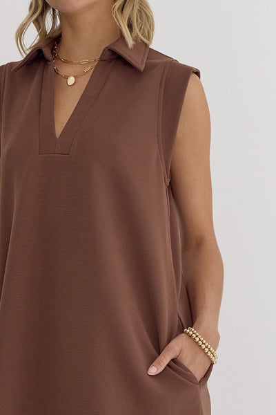 living in the now mini dress | espresso