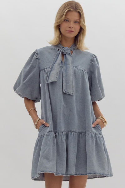 a sure thing denim dress | light wash