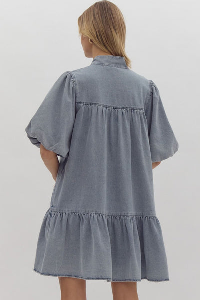 a sure thing denim dress | light wash