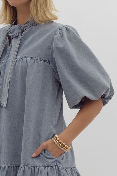 a sure thing denim dress | light wash