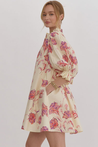 meadow muse floral dress | cream