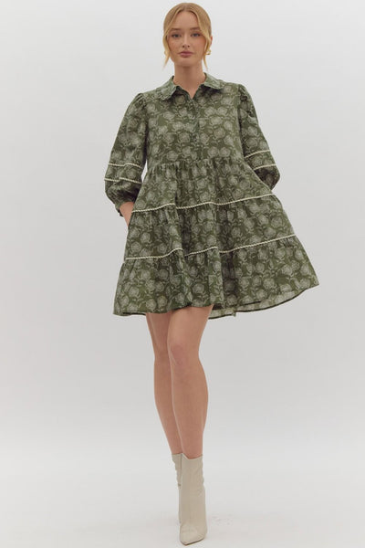 lost in time floral dress | olive