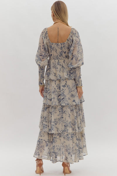 champagne moments tiered maxi dress | taupe