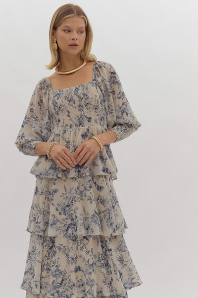 champagne moments tiered maxi dress | taupe