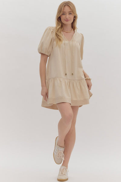 my love language denim mini dress | natural