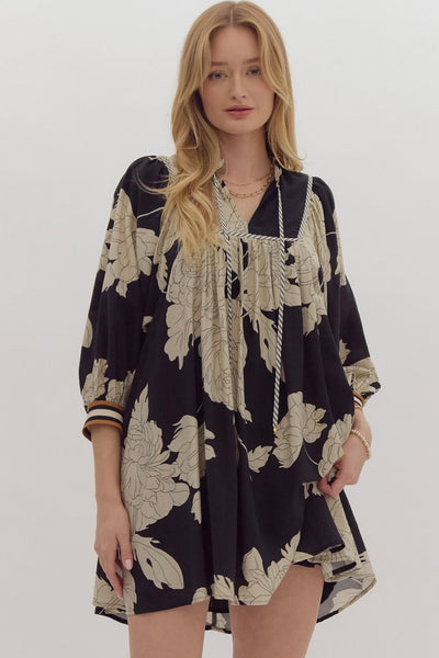 fixed on you floral dress | black