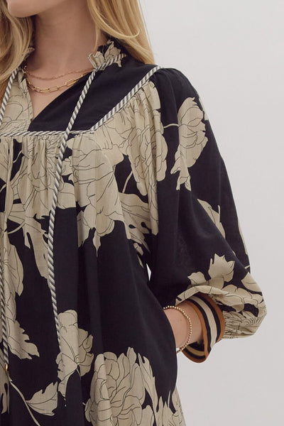 fixed on you floral dress | black