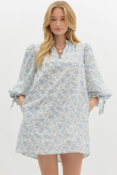 rooftop romance floral mini dress | blue