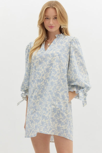 rooftop romance floral mini dress | blue