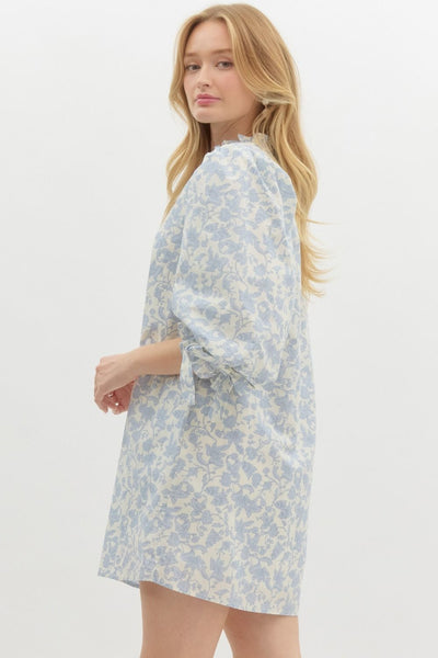 rooftop romance floral mini dress | blue