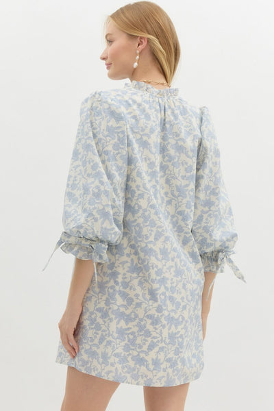 rooftop romance floral mini dress | blue