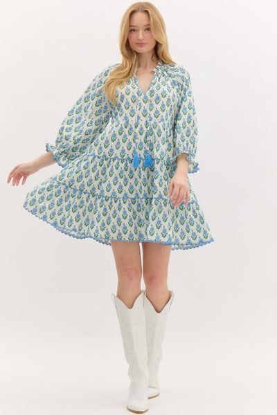 afternoon bliss floral tiered mini dress | off white
