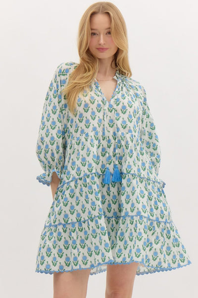 afternoon bliss floral tiered mini dress | off white