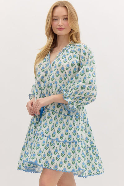 afternoon bliss floral tiered mini dress | off white