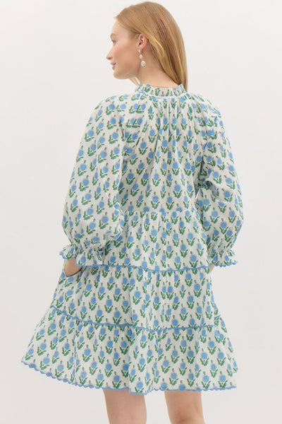 afternoon bliss floral tiered mini dress | off white