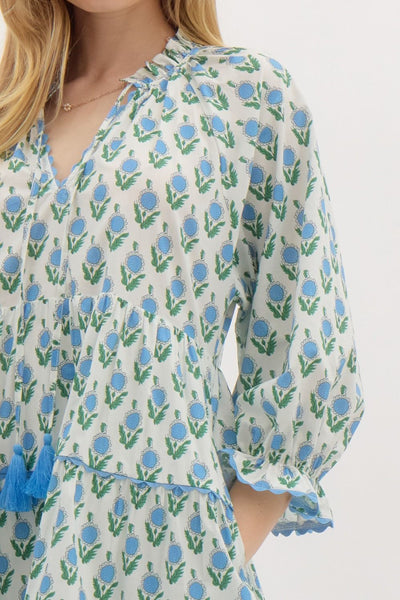 afternoon bliss floral tiered mini dress | off white