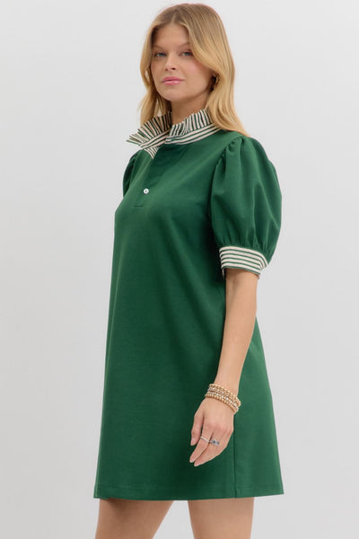 look impressed pullover polo dress | hunter green