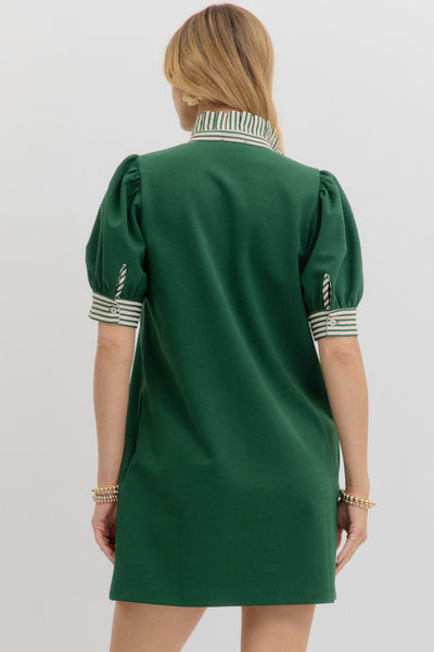 look impressed pullover polo dress | hunter green