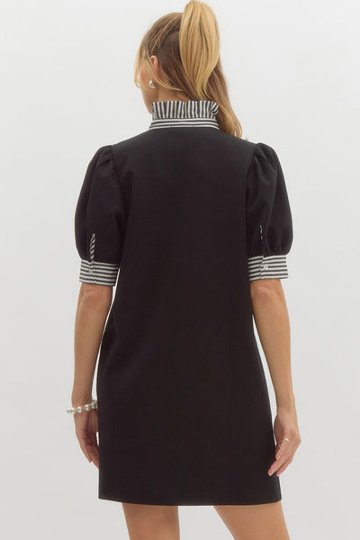 look impressed pullover polo dress | black
