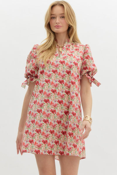 morning markets floral mini dress | raspberry