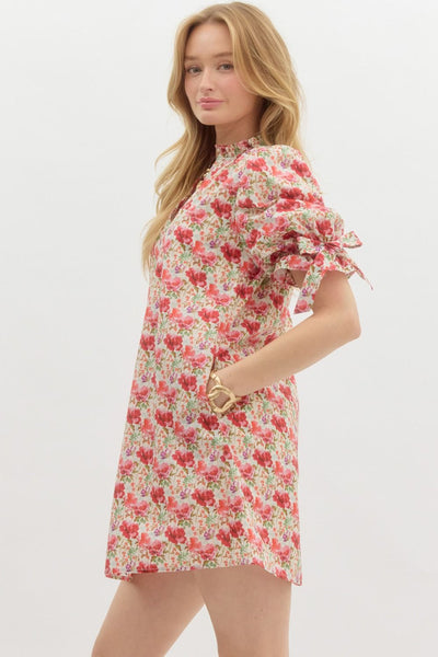 morning markets floral mini dress | raspberry