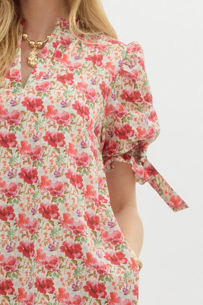 morning markets floral mini dress | raspberry