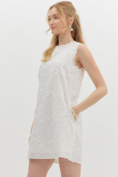 darling delight floral applique mini dress | off white