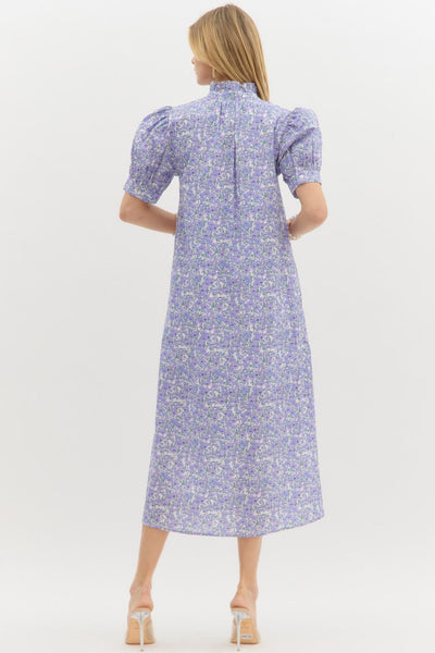 dance with destiny floral midi dress | lavender
