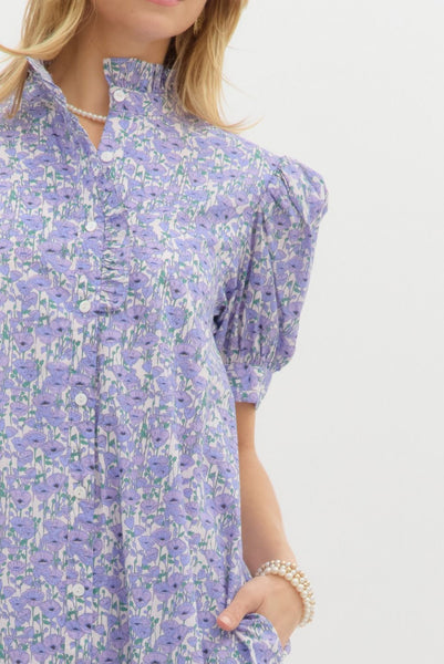 dance with destiny floral midi dress | lavender