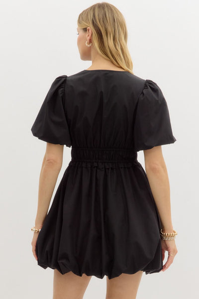 no time for drama bubble hem dress | black