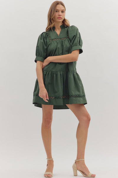 never looked better ruffle hem dress | pine