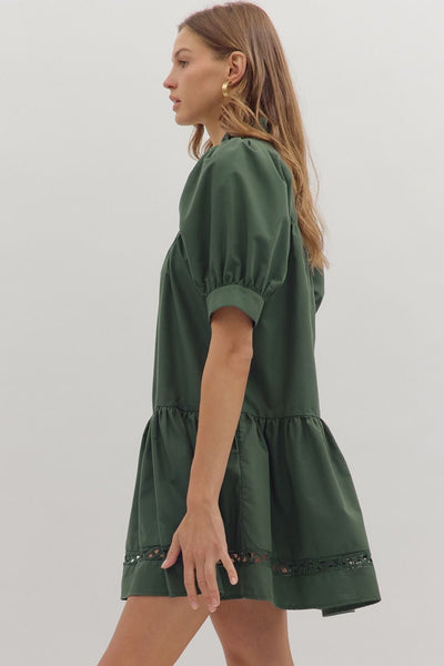 never looked better ruffle hem dress | pine
