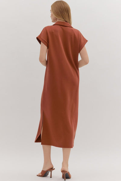 let's be real luxe knit midi dress | clay