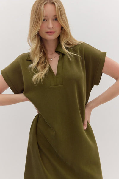 let's be real luxe knit midi dress | olive