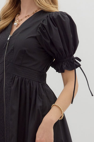 western skies embroidered skirt midi dress | black