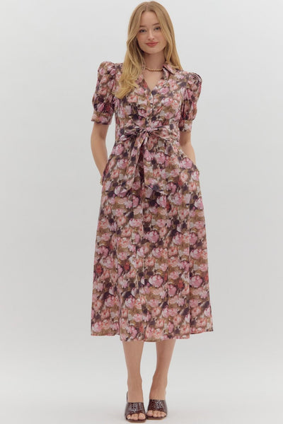 it comes easily floral maxi dress | mauve