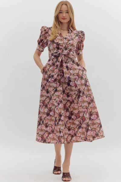 it comes easily floral maxi dress | mauve