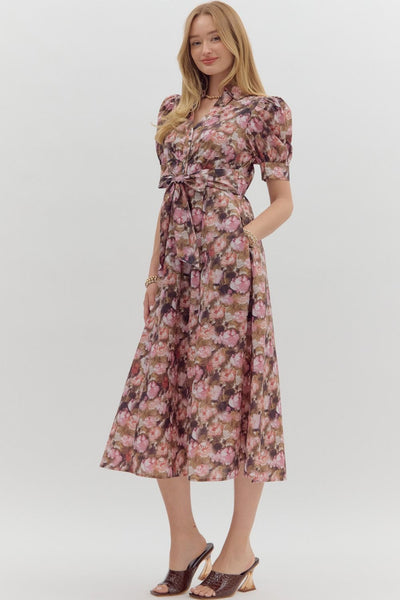 it comes easily floral maxi dress | mauve
