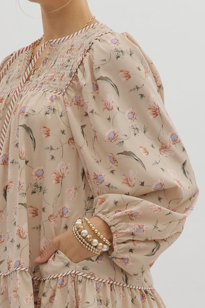 dreamt of this moment floral dress | ecru