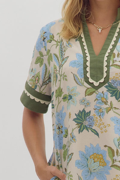 makes perfect sense floral dress | ecru