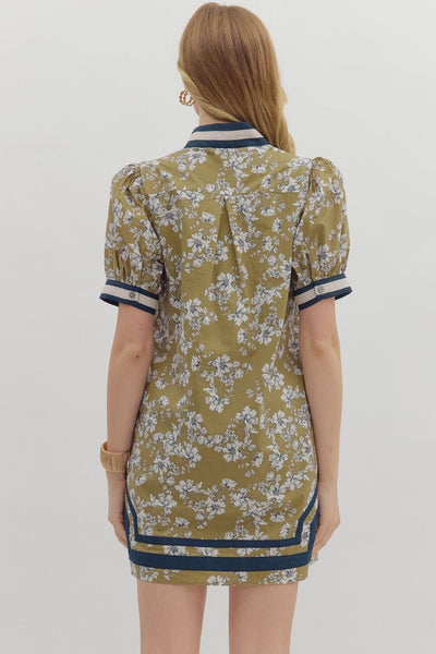 always knew it floral puff sleeve dress | olive