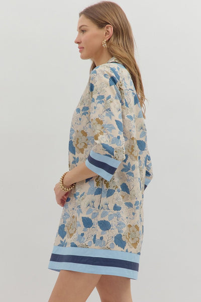 found her balance floral print dress | blue