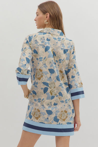 found her balance floral print dress | blue