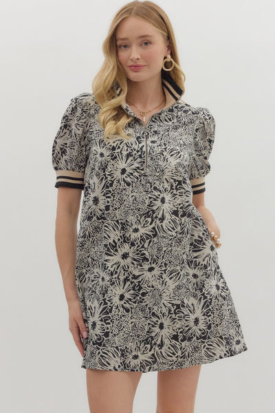 more than perfect puff sleeve dress | balck