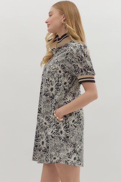 more than perfect puff sleeve dress | balck
